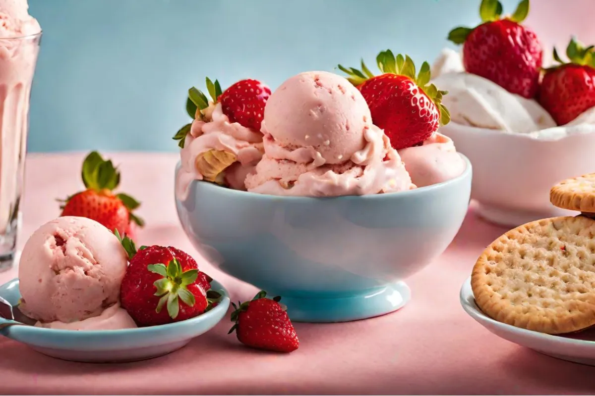 What is strawberry shortcake ice cream made of?